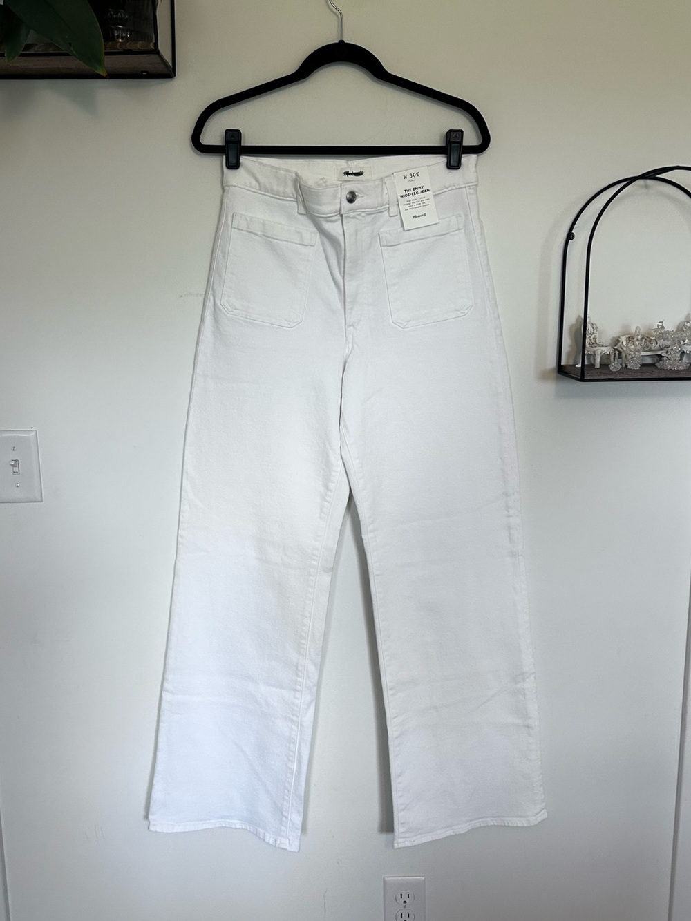 NWT Madewell Tall White The Emmy Wide Leg Jeans Size 30T